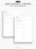 W108_GX_WO1P_2026 | 2026 Weekly Planner, Blank