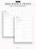 W108_G_WO1P_2026 | 2026 Weekly Planner, Grid