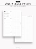 W108_G_WO2P_2026 | 2026 Weekly Planner, Grid