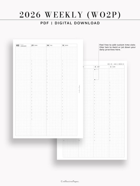 W123_2026 | 2026 Weekly Schedule, WO2P