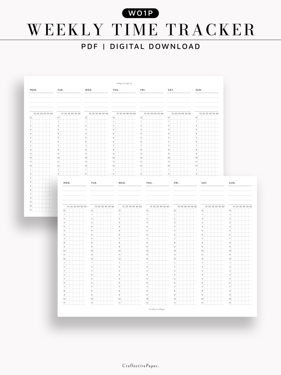 W134 | Weekly Time Tracker (WO1P) – CreffectivePaper