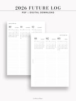 Y102_2026 | 2026 Future Log, Yearly Overview