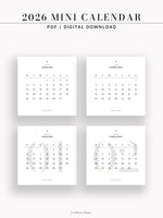 Y103-4_2026 | 2026 Mini Calendar