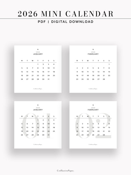 Y103-4_2026 | 2026 Mini Calendar