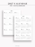 Y115_2027 | 2027 Calendar with Monthly Blank Page