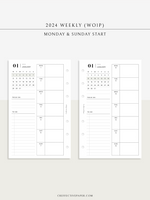 W108_GX_WO1P_2024 | 2024 Weekly Planner, Blank