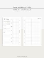 W108_G_WO2P_2024 | 2024 Weekly Planner, Grid