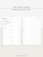 W108_GX_WO2P_2024 | 2024 Weekly Planner, Blank