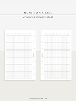 M123_G | Monthly Planner, MO1P, Grid