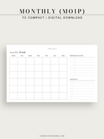 M125 | Horizontal Monthly Planner, MO1P