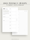 W108_GX_WO2P_2024 | 2024 Weekly Planner, Blank