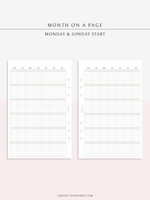 M123_G | Monthly Planner, MO1P, Grid