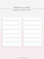 M123_B | Monthly Planner, MO1P, Blank