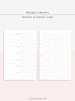 W108_G_WO2P | Weekly Planner, WO2P, Grid