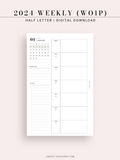 W108_GX_WO1P_2024 | 2024 Weekly Planner, Blank