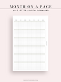 M123_G | Monthly Planner, MO1P, Grid