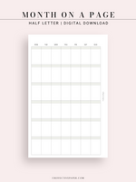 M123_B | Monthly Planner, MO1P, Blank