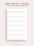 M123_B | Monthly Planner, MO1P, Blank