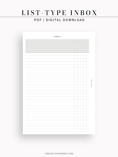 N116 | List-Type Inbox for Task, To-do, Project and Checklist