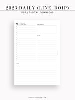 D111_C_2023 | 2023 Dated Daily Planner, Lined Layout, Day on a Page