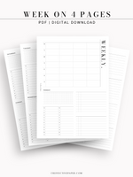 W117 | WO4P, Weekly 24-hour Schedule, To-do List Planner Template