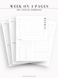 W117 | WO4P, Weekly 24-hour Schedule, To-do List Planner Template