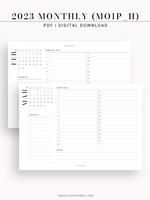 M113_H_2023 | 2023 Monthly Planner Printable (MO1P_Horizontal)