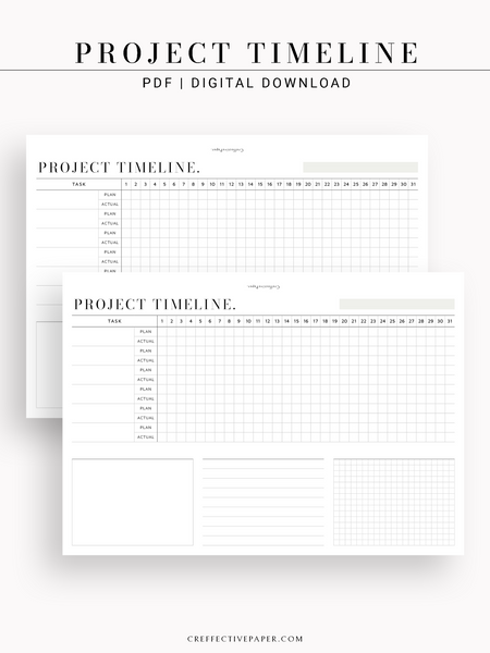 M115 | Monthly Project Timeline Template, Business Planner