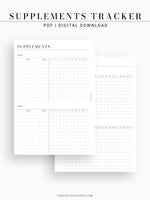 N121-6 | Vitamins & Supplements Tracker, Medication Log Template