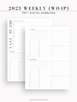 W117_2023 | 2023 Dated Weekly Planner, 24-hour Time Scheduler, WO4P
