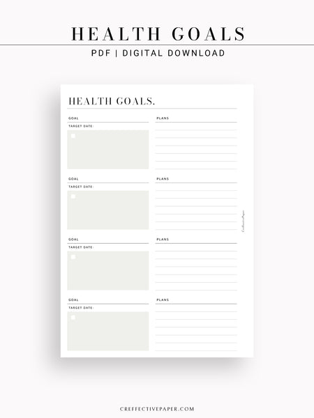 N121-2 | Health Goals Setting Planner, Wellness Journal