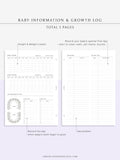 N112 | Baby Info & Growth Log & Vaccination Records Template