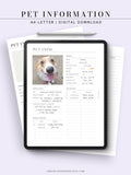 N110 | Printable Pet Information & Care Planner Template