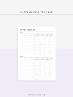 N121-6 | Vitamins & Supplements Tracker, Medication Log Template