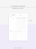 T120 | Monthly+Weekly+Daily Cleaning Tracker, Home Management