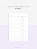 T121 | TV Series Tracker, Movie Journal, Entertainment Log Bundle