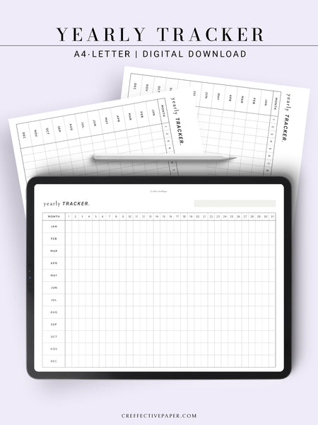 Y107 Yearly Tracker Habit Tracking Template CreffectivePaper
