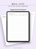 N119-L | Bill & Subscription List