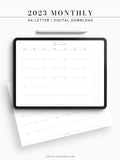 M109_H_2023 | 2023 Dated Monthly Calendar Printable Template