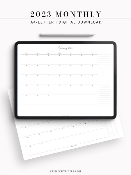 M109_H_2023 | 2023 Dated Monthly Calendar Printable Template
