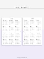 Y104_2023 | 2023 Calendar Planner Inserts Printable