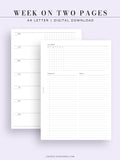 W110 | Week on 2 Pages, Weekly Planner & Tracker & Checklist