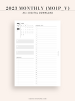 M113_V_2023 | 2023 Monthly Planner Printable (MO1P_Vertical)