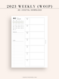 W108_01GX_WO1P_2023 | 2023 Dated Weekly Planner Inserts Printable Template