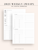 W117_2023 | 2023 Dated Weekly Planner, 24-hour Time Scheduler, WO4P