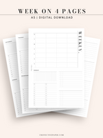 W117 | WO4P, Weekly 24-hour Schedule, To-do List Planner Template