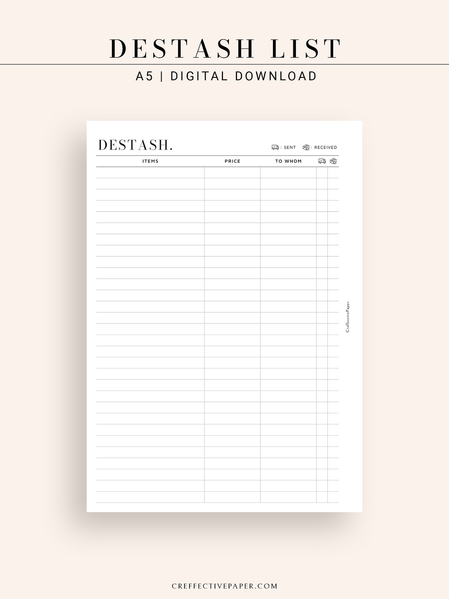 N132 | Destash List – CreffectivePaper