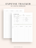 T126 | Expense Tracker in Budget, Spending Log Template