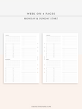 W117 | WO4P, Weekly 24-hour Schedule, To-do List Planner Template