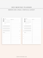 M113_V_2023 | 2023 Monthly Planner Printable (MO1P_Vertical)